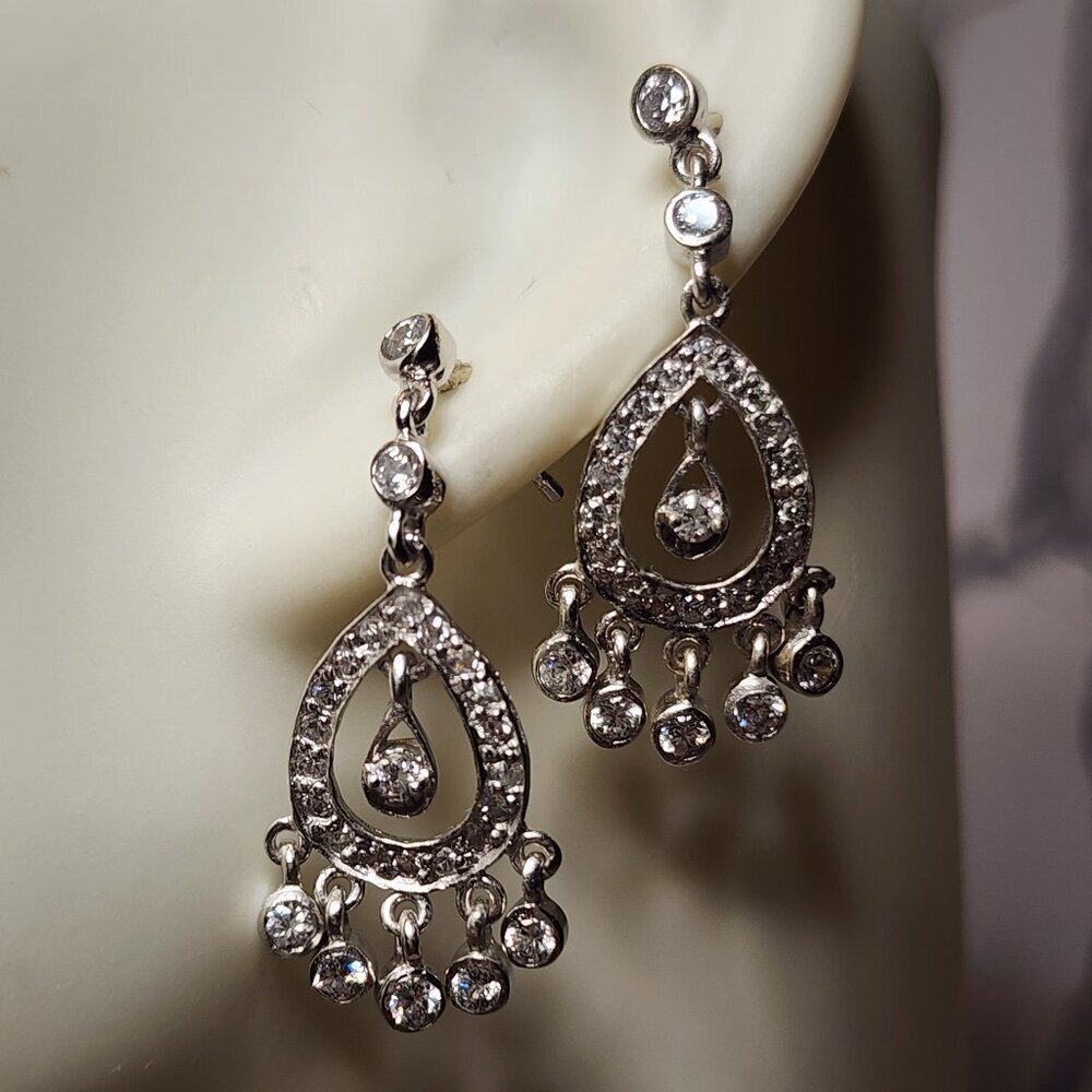 925 Silver chandelier Teardrop Dangle Earrings